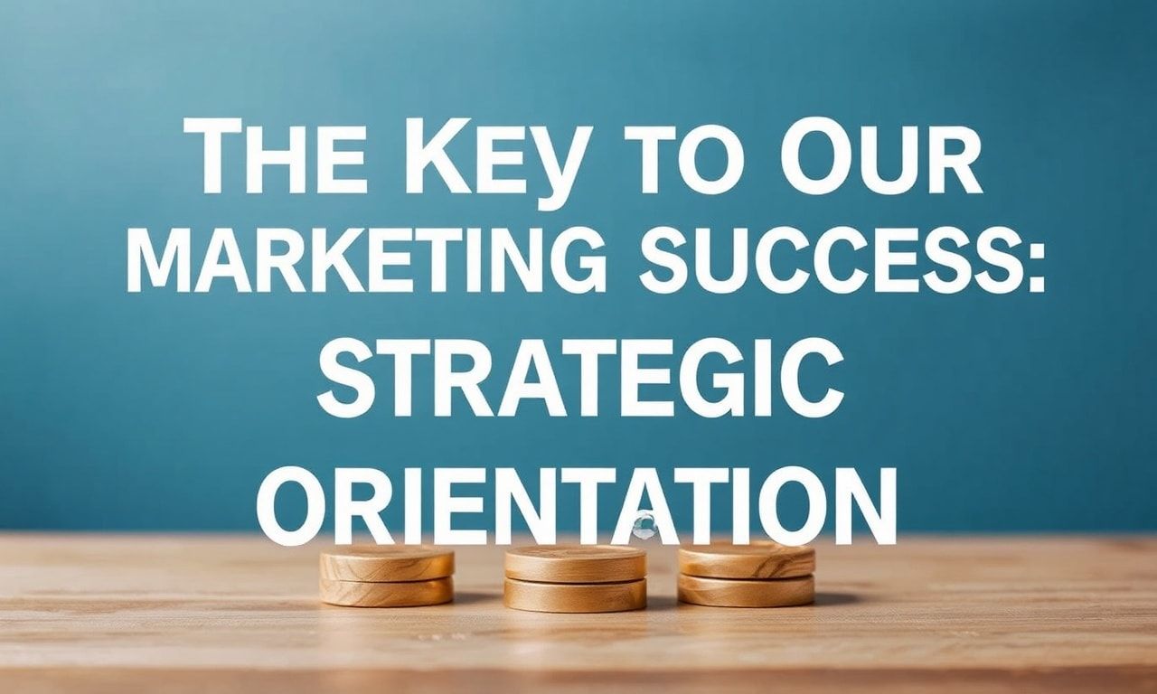 Marketing Başarılarımızın Anahtarı: Stratejik Yönelim The Key to Our Marketing Success: Strategic Orientation