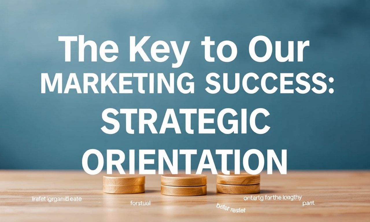 Marketing Başarılarımızın Anahtarı: Stratejik Yönelim The Key to Our Marketing Success: Strategic Orientation