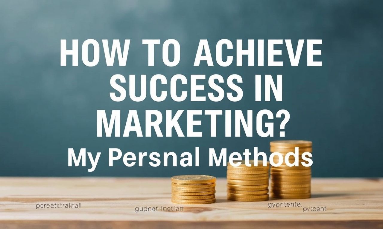 Marketing’de Başarı Nasıl Sağlanır? Benim Özel Yöntemlerim How to Achieve Success in Marketing? My Personal Methods